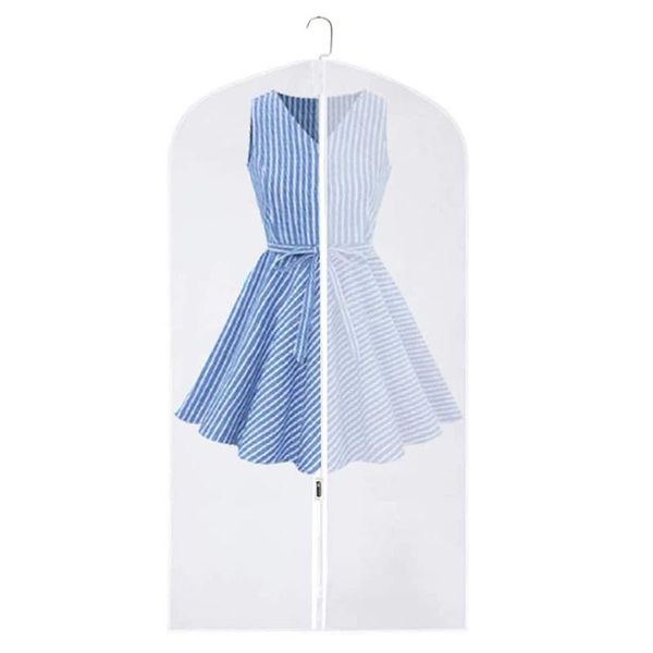 

transparent hanging garment bag, dust-proof and waterproof garment cover for breathable storage or travel 6pcs