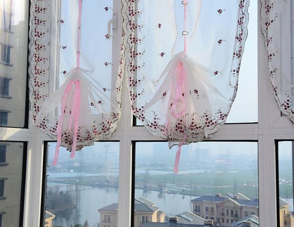

curtain & drapes 100x80cm window treatments voile panel door balcony sheer scarf embroidered flower curtains home decoration