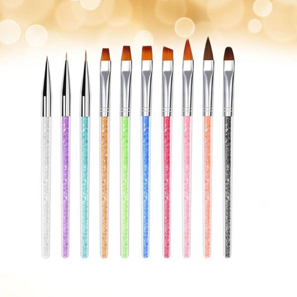 

nail drill & accessories 1 set of 10pcs art pens handle line brush painting tool for girls