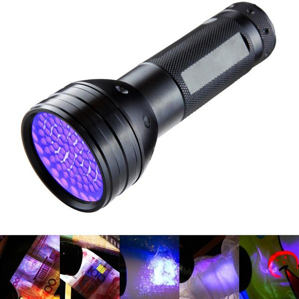 

flashlights torches uv light 51led 21led 395-400nm led torch lamp safety detection battery