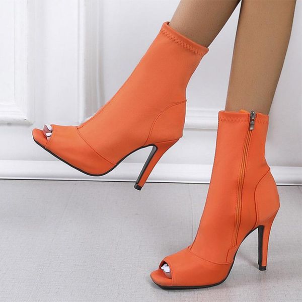 

dress shoes women's pumps stilettos heels high boots autumn peep toe elegant ladies sandals latin dance fashion female footwear, Black