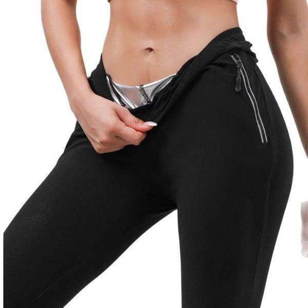 

women's shapers sauna suit sweat leggings pants for weight loss zipper jacket pant with pocket full body gym fit wear workout shirt spo, Black;white