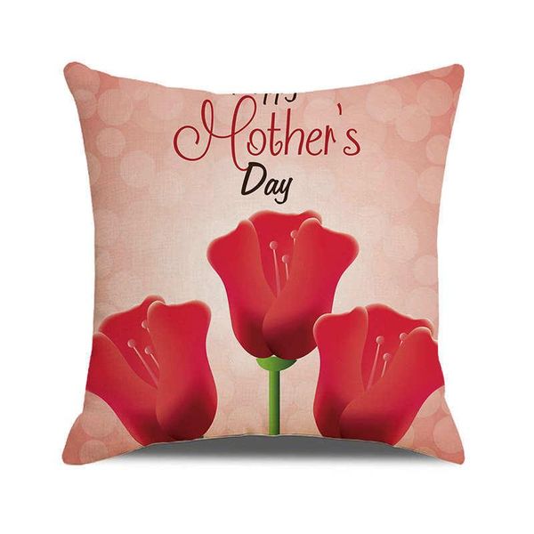 

pillow case irisbell mother's day pillowcase english printed soft linen home sofa decorate fashion comfort lumbar cushion cover