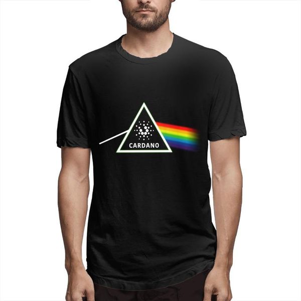 

men's t-shirts cardano ada prism cryptocurrency classic- t-shirt cool tee shirt short sleeve round neck cotton summer clothes, White;black