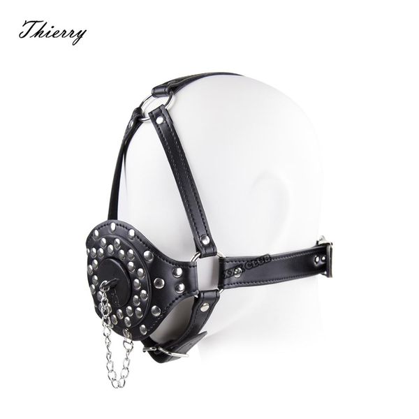 

thierry plug your hole open mouth leather head harness sm bondage slave toys for couple erotic products