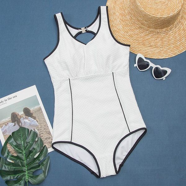 

one piece women swimwear solid white beach woman bikini swimsuit bathing suit push up monokini summer clothes