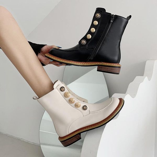 

boots 2021 women autumn platform fashion ankle female original casual zip booties ladies luxury rubber shoes plus size, Black