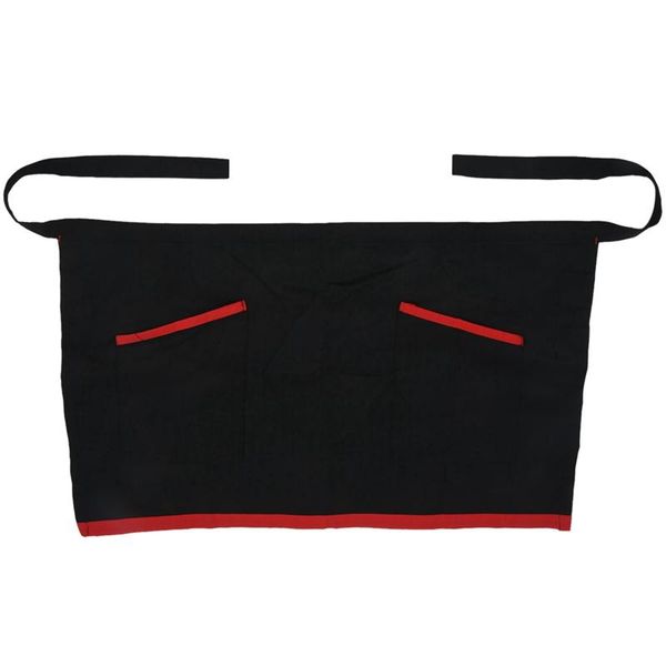 

universal half short apron for kitchen cooking bar cafe pub waiter - black