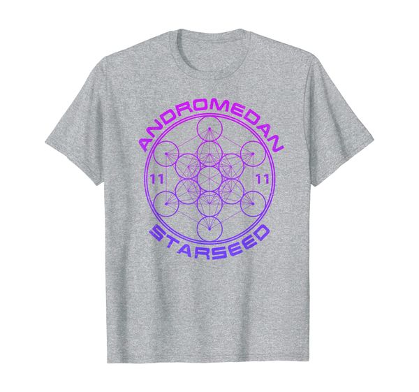 

andromedan starseed sacred geometry t-shirt, White;black