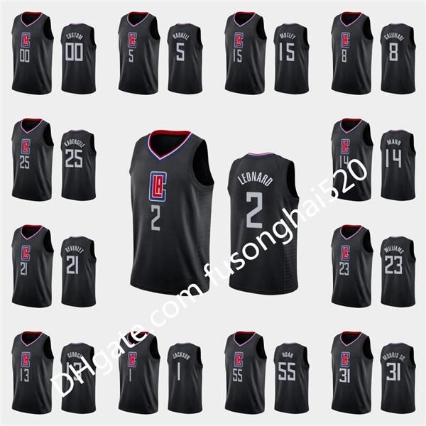 

print men's women kids any player paul george kawhi leonard lou williams montrezl harrell blue black basketball jersey new uniform, Black;red