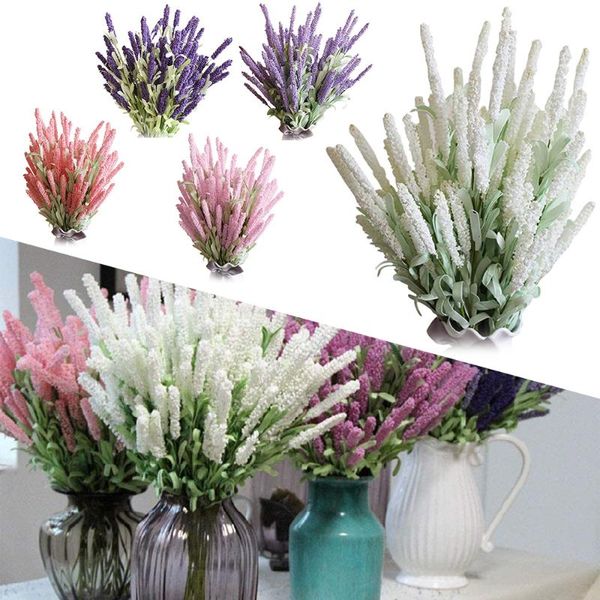 

romantic provence lavender wedding decorative flower vase for home decor artificial flower grain christmas fake plant desk decor