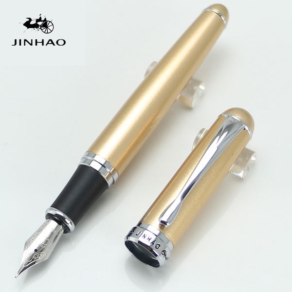 

jinhao 750 champagne gold metaland silver 0.7mm broad nib 15 colours fountain pen without pencil box luxury writing gift pens