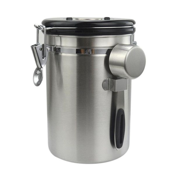 

storage bottles & jars airtight coffee canister set,1800 ml large stainless steel tea beans