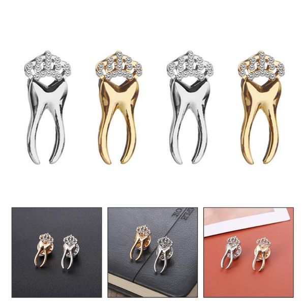 

pins, brooches 4 pcs tooth brooch style gift suit party accessories decor, Gray