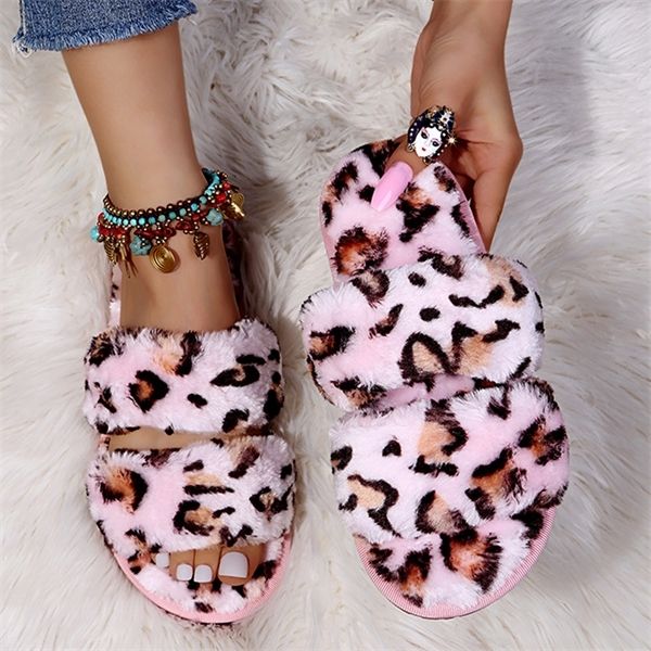 

fluffy slippers women cozy faux fur indoor floor slides flat soft furry shoes women home slippers female winter warm flip flops y1120, Black