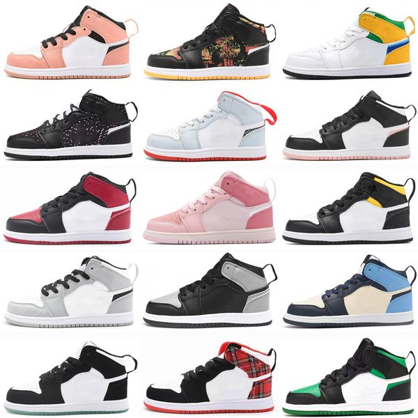 

jumpmans 1 1s travis kids basketball shoes paint drip light smoke grey pink quartz shadow lucky green boys girls toddler outdoor sneakers eu