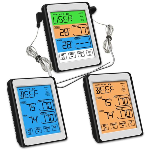 

smart home control color changing digital instant kitchen foldable read wireless meat food thermometer touch screen station