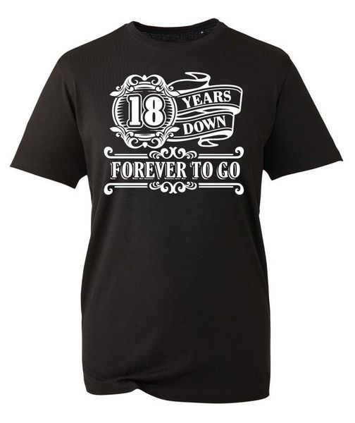 

men's t-shirts mens 18th birthday gift boy eighteen 18 years old down forever to go 2003 funny shirt tee t, White;black