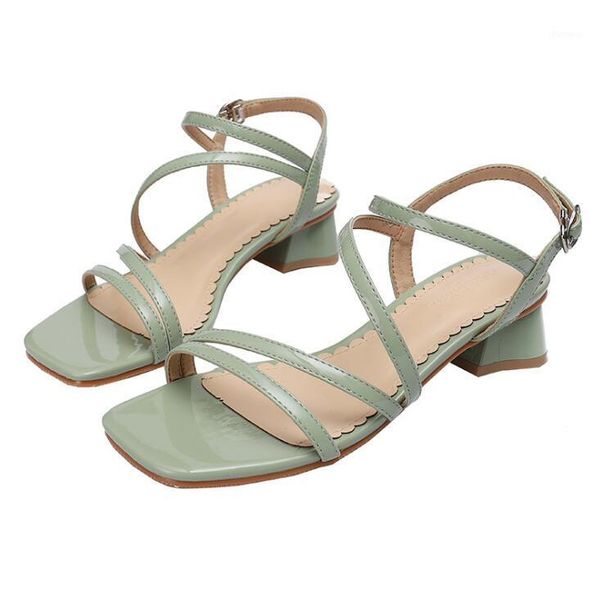 

sandals 2021 style women ribbons summer hollow out faux leather rhinestones thick heel zipper shoes eur 34-391, Black