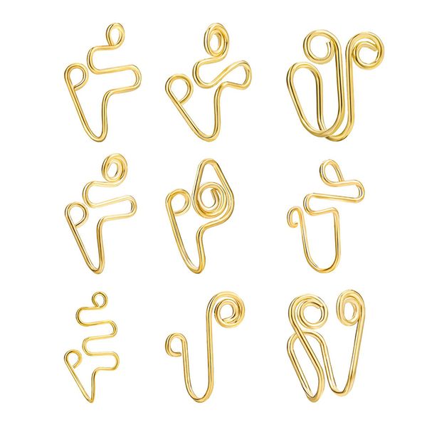 Clip di colore argento oro clip naso anello per le donne uomini trendy filo di rame a spirale finto piercing corpo piercing gioielli