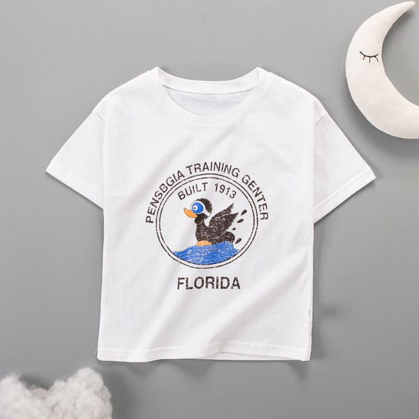 

fashion summer childrens wear baby kids t shirts girls boys clothes tshirt cotton cartoon t-shirt children clothing, Blue