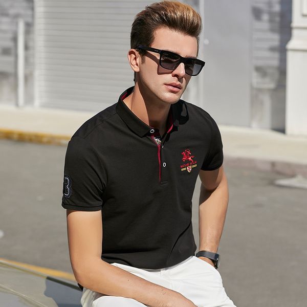 

2021 new brand polo shirt mens summer short sleeve plus size homme clothing 100%cotton designer embroidery fashion 2cku, White;black