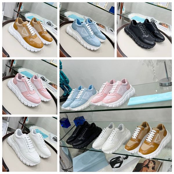 

[with box] quality luxury women designer shoes white leather calfskin sneakers women platform sneaker blue grey designers trainers casual sh