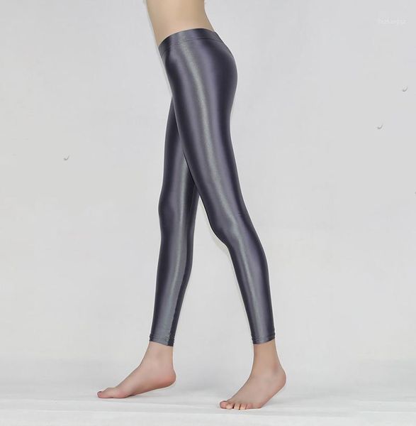 

yoga outfit thin transparent glossy seamless pants fitness tights trousers women glitter high waist sports leggings workout gym