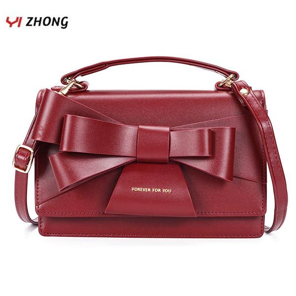 

cross body yizhong leather bow handbags women bags luxury designer fresh mini satchels lady shoulder bag for daily fashionable purses bolso