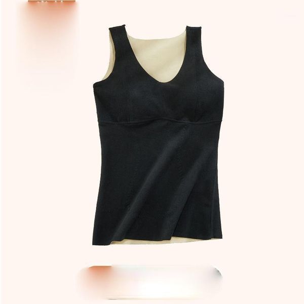 

camisoles & tanks women 2021 autumn winter fashion solid color sleeveless female slim thermal tank ladies warm underwear vest e308, Black;white