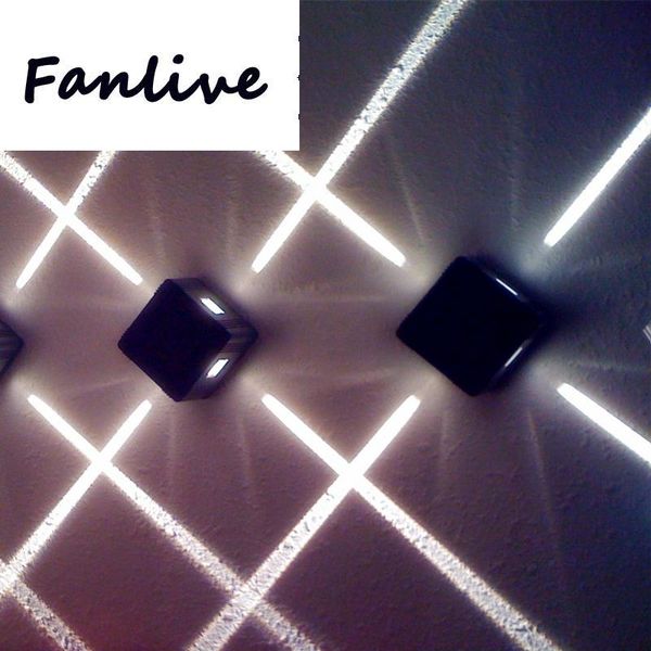 

10pcs outdoor wall lighting waterproof ip65 4 spot lights ac90~260v 80*80*78mm led stair lights qualtiy zbd0080