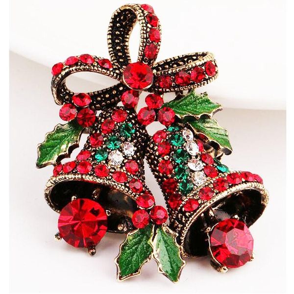 

pins, brooches christmas wear, pin, creative gifts, bow tie, high-end brooch, retro bell, brooch wish, Gray