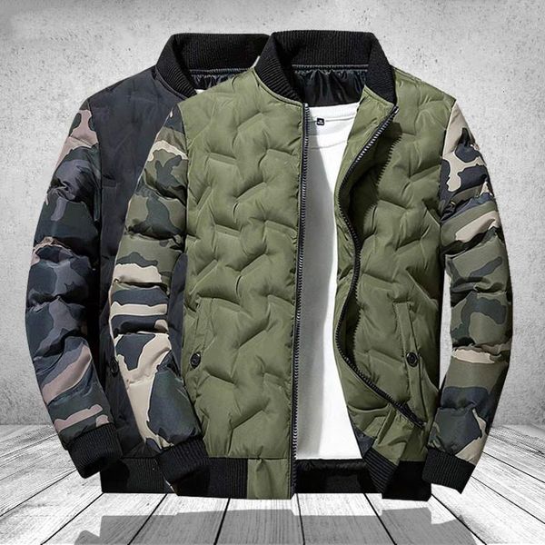 

mens winter jackets and coats outerwear clothing 2021 camouflage bomber jacket men's windbreaker thick warm male parkas, Black