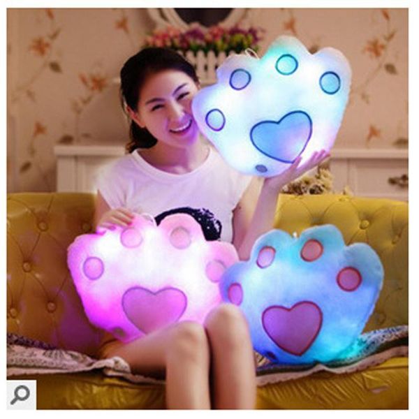 

cushion/decorative pillow luminous cute 30cm*30cm star heart bear led light plush night kids cushion christmas toy wholesale