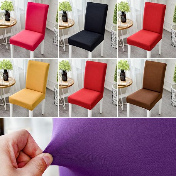 

chair covers modern plain color cover spandex stretch elastic wedding banquet dining seat pastoral el