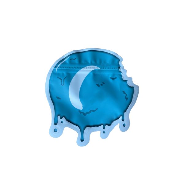 

c shape packaging mylar bag special design blue color food package for california edible foil poly bags for snack packing