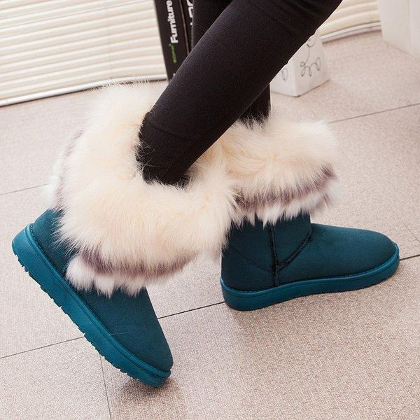 

boots plush winter plus velvet flat-bottomed tube warm women's fashion casual student short, Black