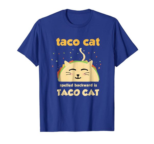 

taco cat t-shirt - tacocat spelled backward is tacocat, White;black