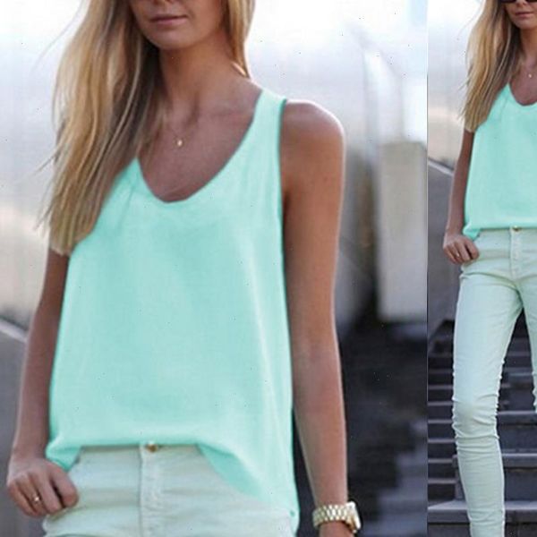 

2021 summer casual candy colors vest female v neck sleeveless tank women girls summer shirt, White