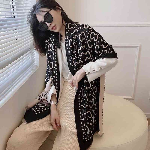 

70% off design autumn and 2021 korean fashion cashmere shawl new long warm imitation cashmere shawl scarf, Blue;gray