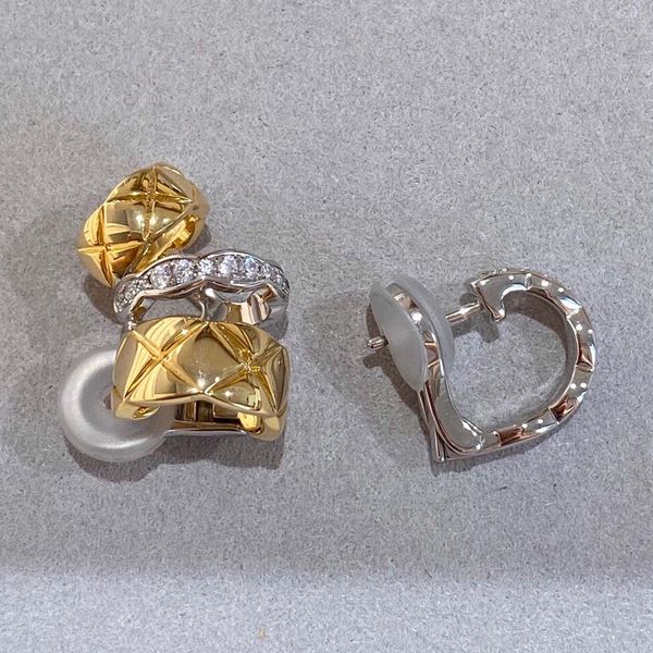 

luxury quality special clip earring with three colors and diamond mix for women party engagement jewelry gift with box ps3830, Golden