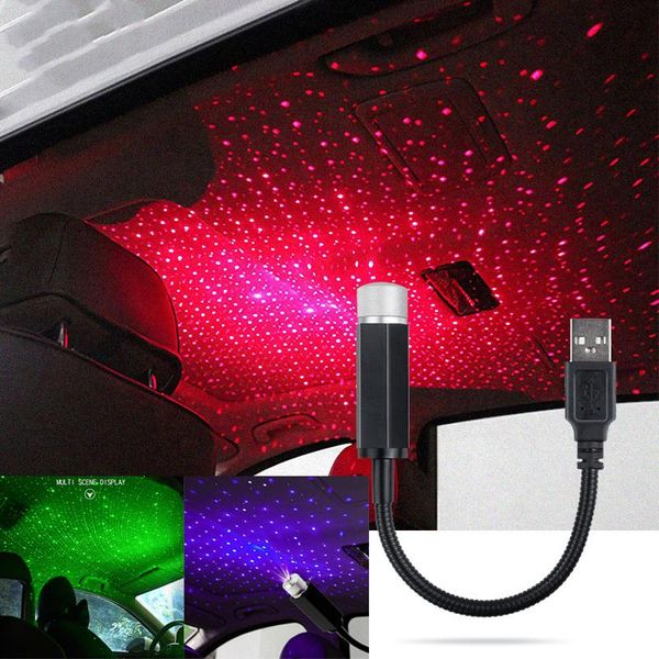 

interior&external lights universal usb led car roof star night light projector neon atmosphere lamp ambient adjustable interior decorative