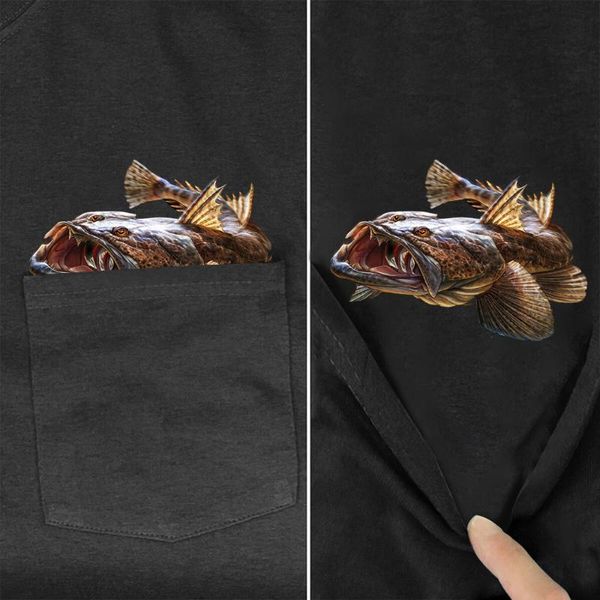 

men's t-shirts dusky flathead cotton t-shirt fashion pocket fishing printed casual tshirts men women short sleeve funny black tees, White;black