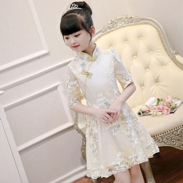 

girl's dresses children's clothing summer girls dress girl casual princess 12 year kids retro party 11 elegant 10 embroidered, Red;yellow