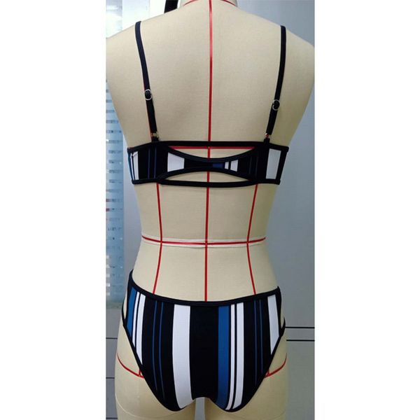 

new bikini with vertical stripes in 2020, White;black