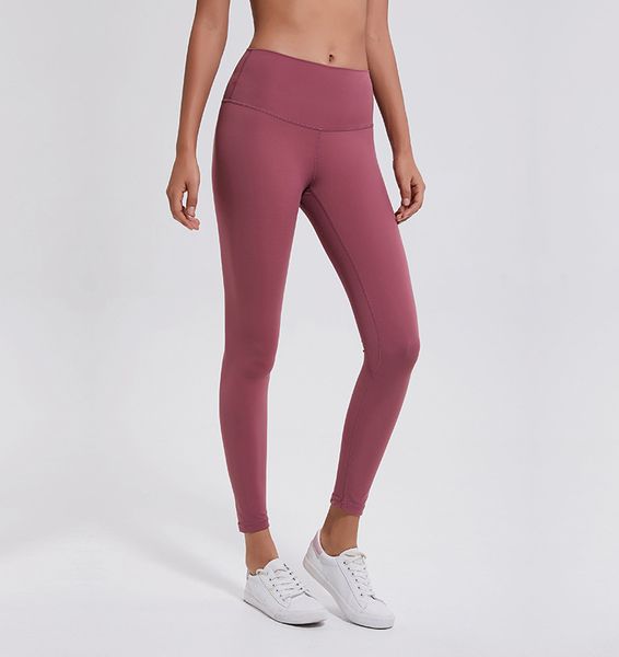 

naked color women girls long yoga pants solid color sports gym wear leggings high waist elastic fitness lady overall tights02, White;red