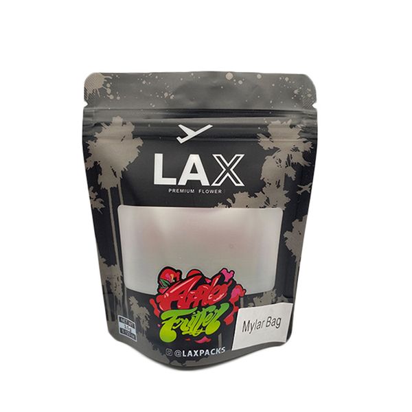 

lax laxpacks premium flower mylar bags 3.5g 4*5 resealable edibles herb zipper dry retail empty package packaging bag with window printed ap