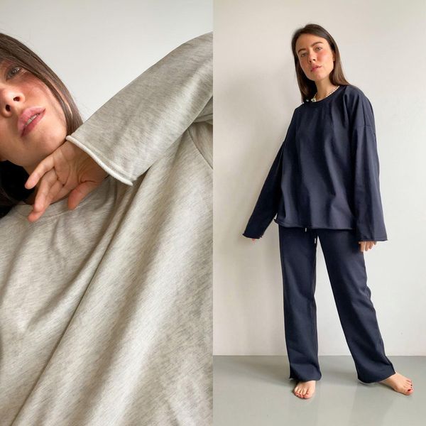 

womens tracksuits 2 piece set summmer autumn oversize sweatshirt wide leg sweat set two piece outfit solid color sets, Gray