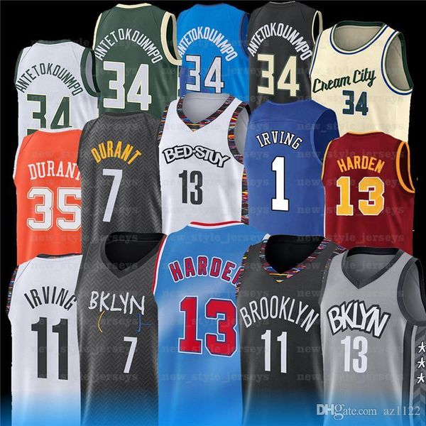 

7 kevin 11 kyrie 34 giannis irving antetokounmpo durant 13 harden ncaa men basketball jerseys 2022 new stitched jersey z24, Black;red
