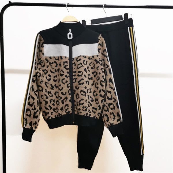 

2021 new autumn winter tracksuit 2 pieces women knit jumper +pants 2pcs sets long sleeve woman casual sweater trousers suits c0zv, Black;gray